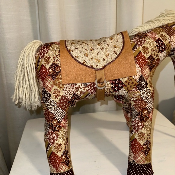 Unique Handmade Bandana Pattern Fabric Stuffed Horse - Picture 6 of 6